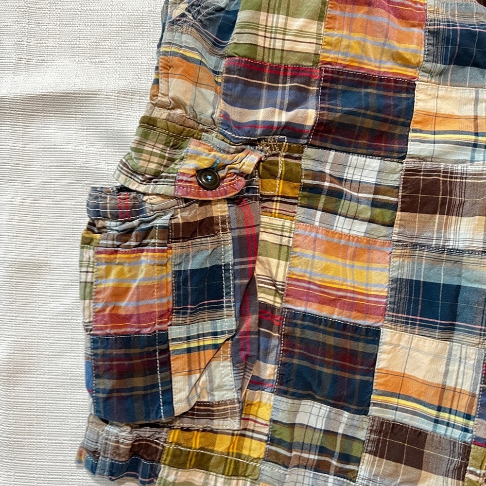 American Eagle Outfitters Vintage Colorful Plaid Cargo Multi-Pocket Shorts Sz 38 - Picture 5 of 11